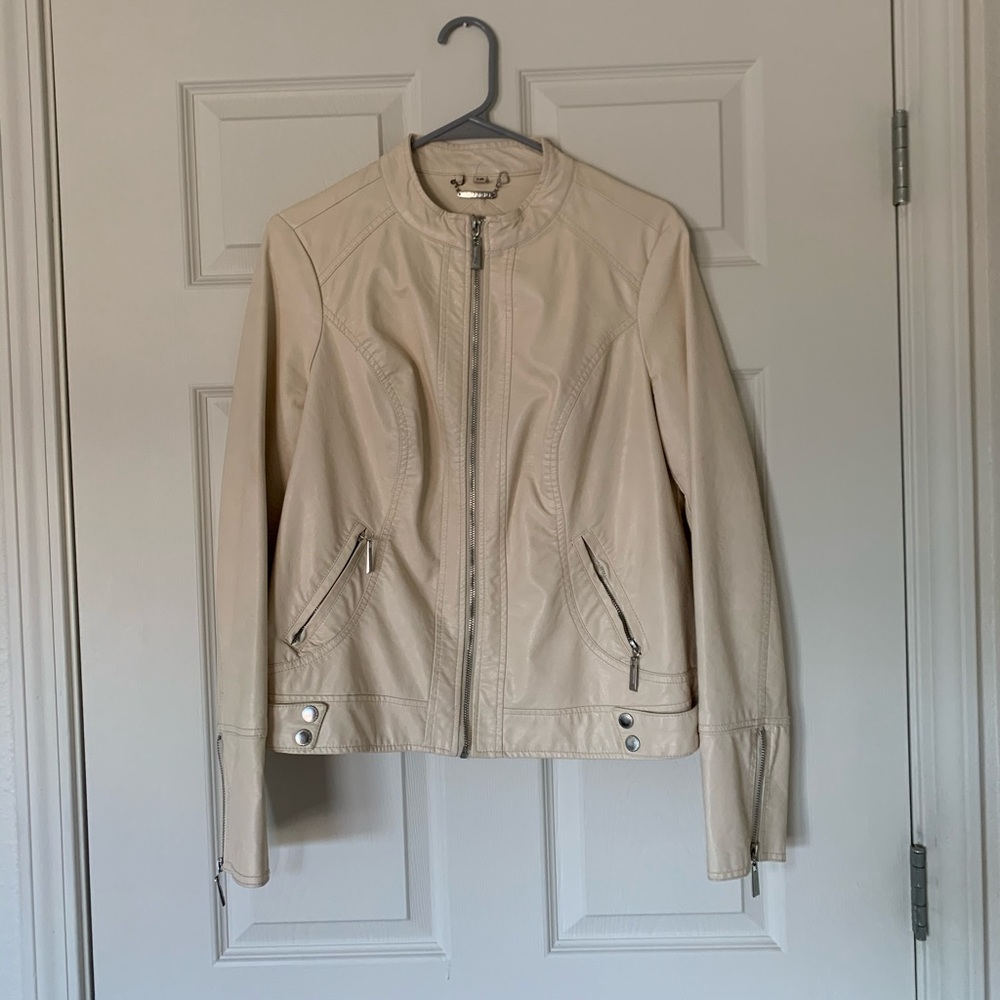White Faux Leather Jacket